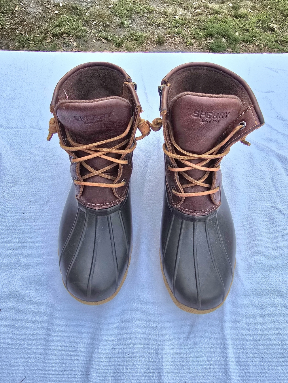 Sperry Top Sider Women's  Brown Waterproof Saltwater Duck Boots Size 7M EUC.